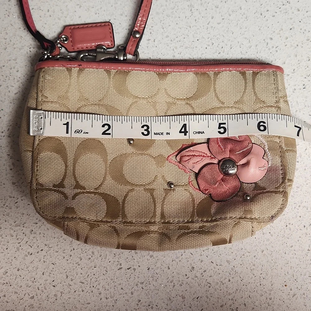 Coach Tan and Salmony Peachy Floral Detail